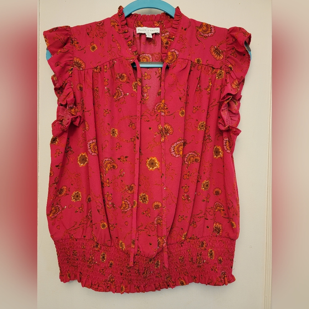Sleeveless floral blouse Maison d'Amélie